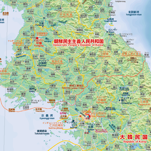朝鮮半島全域地図（拡大）